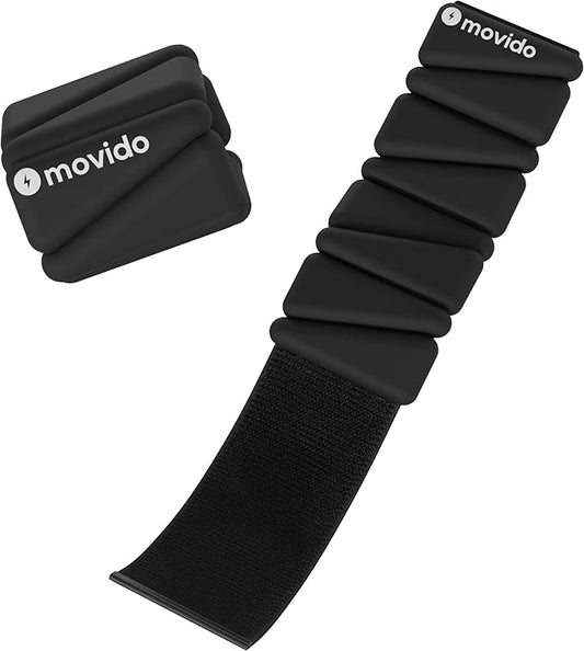 Movido Wrist and Ankle Weights | 1 lb each (2 per set) | Adjustable Workout Weights for Women and Men | Perfect for Yoga, Walking, Pilates, Hiking, Aerobics, Movement