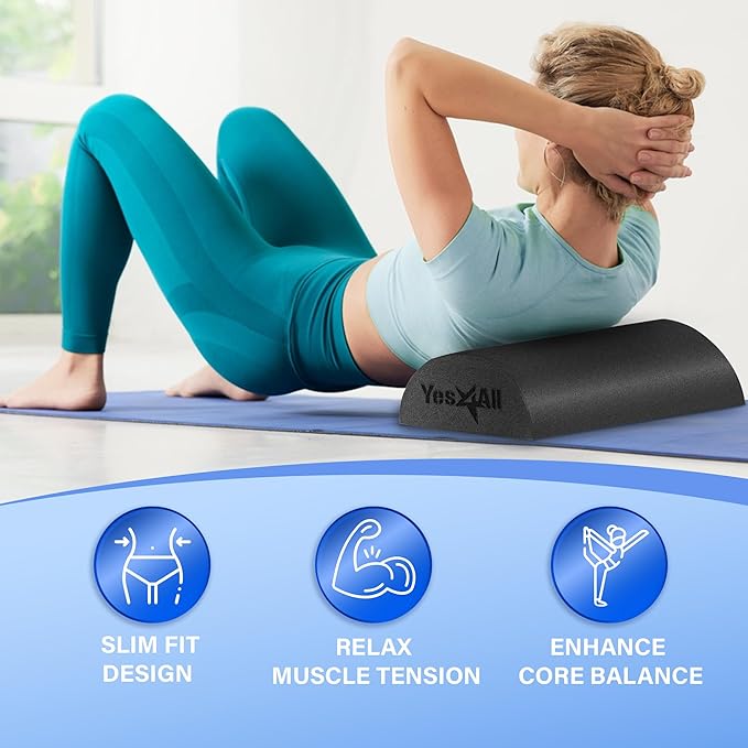 Yes4All Soft-Density Half PE 12/18/ 24/36 inch Foam Rollers for Muscle Massage, Yoga Core Exercise & Physical Therapy