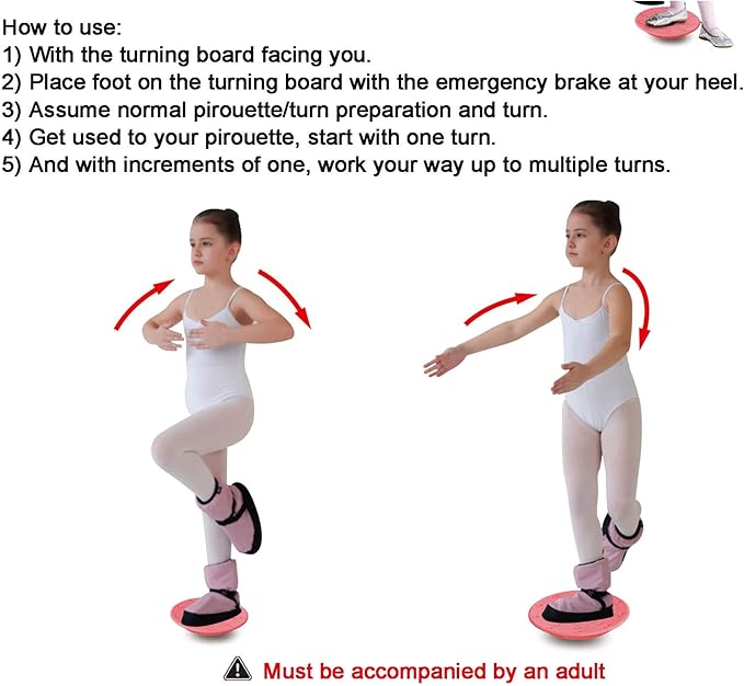 Dance, Cheerleading and Figureskating Trainer Stretching and Balance, 2 Pc. Set, Stretching, Disc Core Board and Flexibility Equipment Strap for Dance, Gymnastics, Turning, Stunt