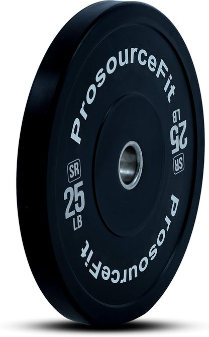 ProsourceFit Solid Rubber Bumper Plates (Sold Individually) with Steel Insert, Power Lifting, Strength Training