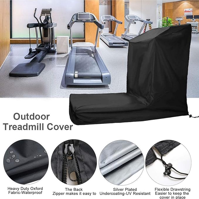 Treadmill Cover, Folding Treadmill Cover with Zipper, Dustproof and Waterproof Cover Fit for Exercise Sports Running Machine Equipment, Perfect for Indoor or Outdoor Use, Black…