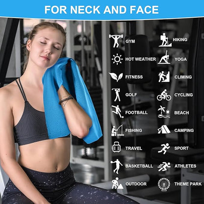 U-pick Cooling Towels for Hot Weather, Soft Instant Cold Breathable Towel, Chilly Rags for Neck, Sweat Towels for Gym, Yoga, Golf, Tennis, Workout, Travel & More Activities