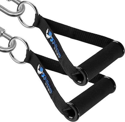 Cable Machine Attachments Handles and Ankle Strap Set - Gym and Home Gym Accessories