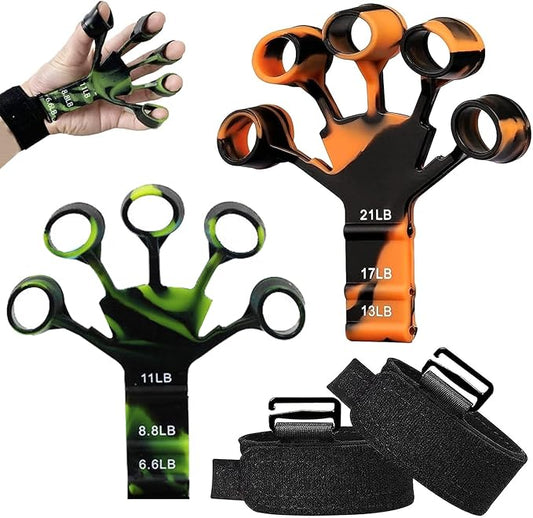 Gripster,Forearm Strengthener & Finger Strengthener,2PCS Upgraded Grip Strength Trainer,6 Resistant Level Grip Trainer,Gripster Forearm Trainer,Hand Gripper,Finger Exerciser & Hand Strengthener