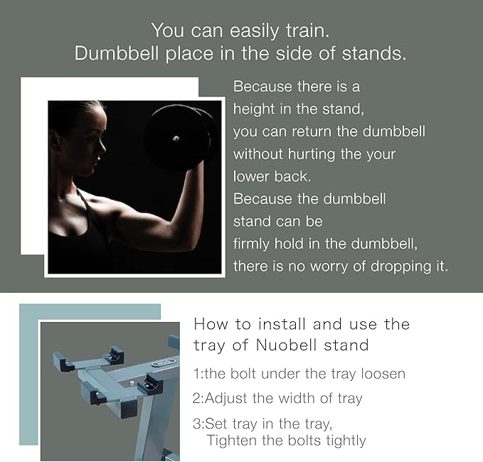 BodyTech x NUOBELL Collaboration Product, Adjustable Dumbbell Rack and Stand.Dumbell Rack for Nuobell Dumbbells only