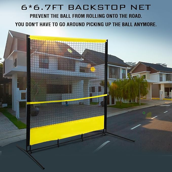 Portable Backstop Net, Barrier Netting, Lacrosse, Baseball, Softball, Soccer, Basketball, Baseball Net, Protective Screen with Carry Bag, Baseball Practice Net,Tennis Backstop Net