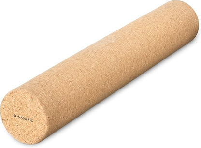 Navaris Cork Roller - Fitness Sport Yoga Cork Tube for Legs, Back, Muscles - Large, 4 x 24"