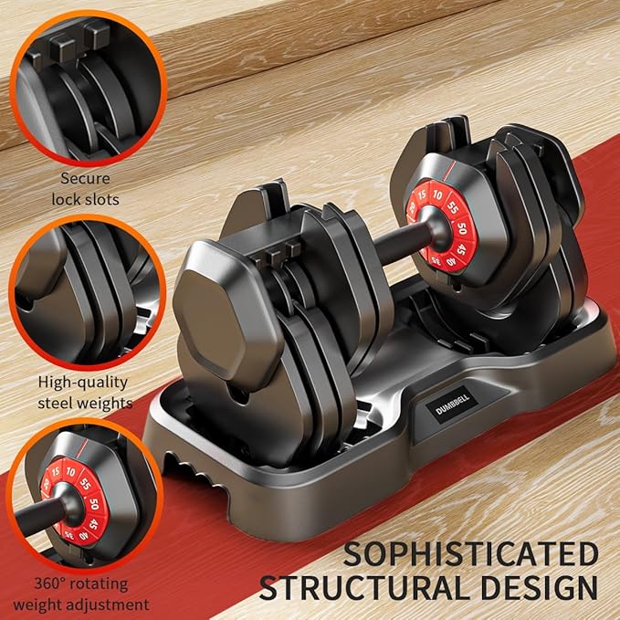 VEICK 55 lbs Adjustable Dumbbell