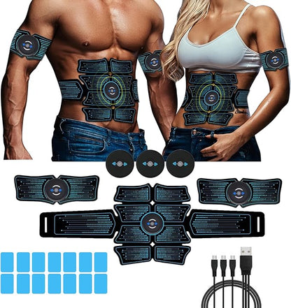 Ab Stimulator, Ab Machine, EMS Muscle Stimulator Toner, Abs Stimulator, Abdominal Belt Fitness Portable Ab Stimulator, All-in-one MHD TENS Portable Fitness Workout Equipment for Men and Women