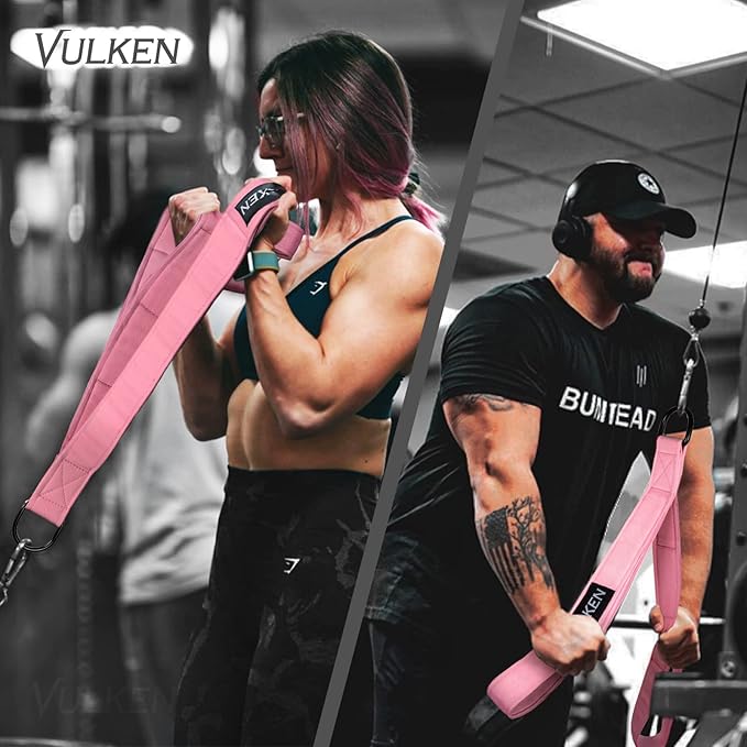 Vulken Tricep Rope Cable Attachment. Two Size in One Extra Long Pull Down Rope. Triceps Extension Straps Gym Equipment. Home Workout Handles for Resistance Bands.