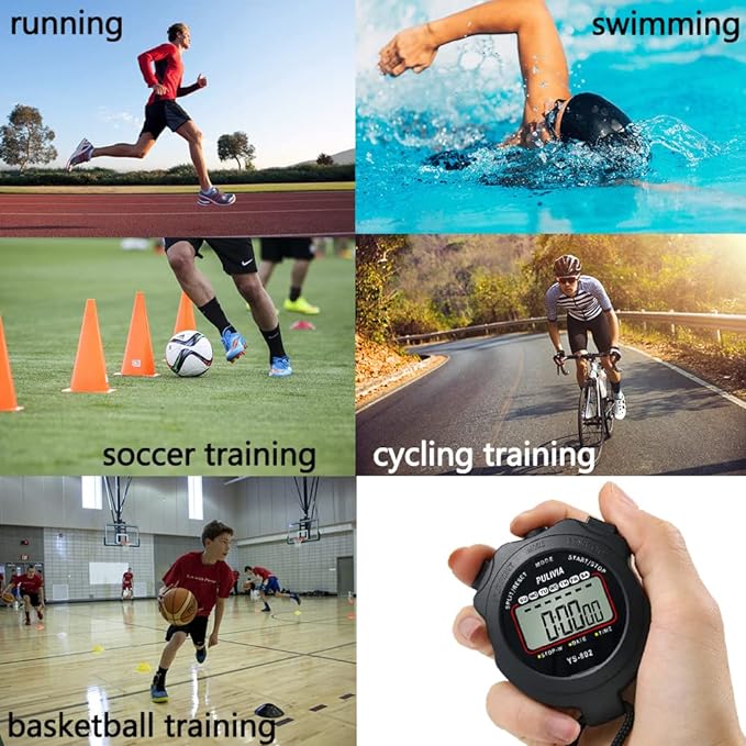 Sports Stopwatch Timer Single Lap Split Digital Stopwatch for Coaches Swimming Running Sport Training Stopwatch, Yellow