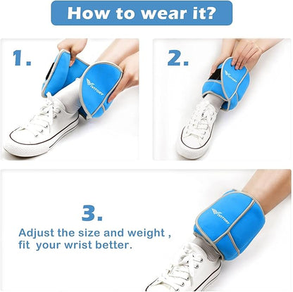 Vivitory Adjustable Ankle Weights for Women & Men, Leg Weights 2 to 10 Lbs, Arm Weights, Ankle Wrist Weights Set for Strength Training, Jogging, Gymnastics, Aerobics, Physical Therapy