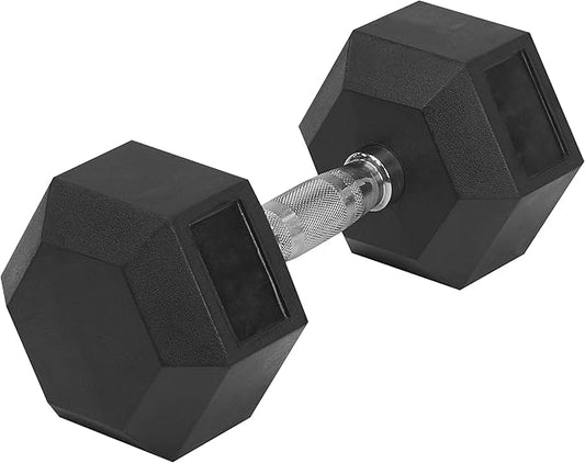 Hex Rubber 50Lb Each Dumbbell (1 Dumbbell)