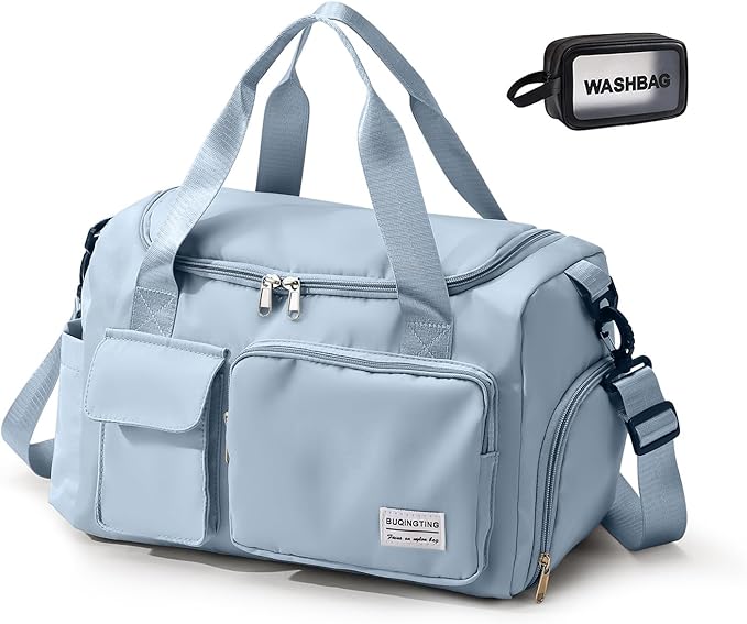 Small Gym Bag for Women, Travel Duffle Bag Carry On Weekender Bag with Shoe Compartment