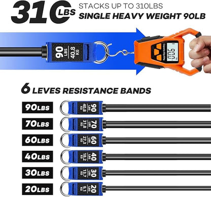 Heavy Resistance Bands for Working Out, NITEEN Resistance Bands with Handles Weight Exercise Bands for Men Women, Workout Bands with Door Anchor and Ankle Straps Strength Training Equipment