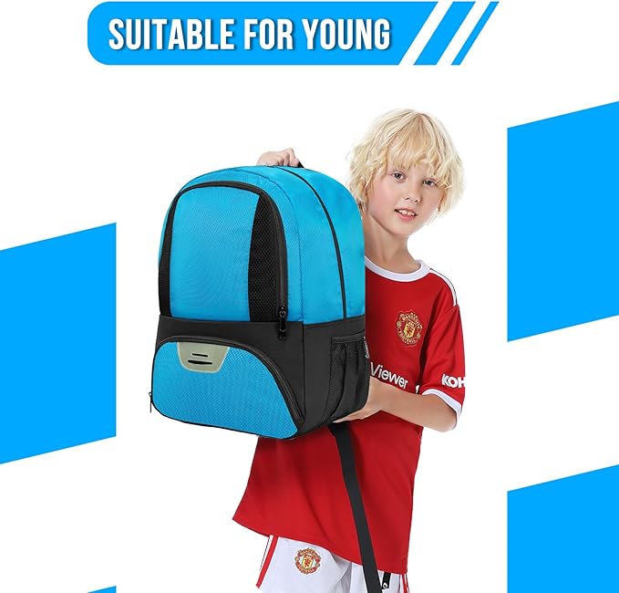 Soccer Bag&Soccer Backpack&Backpack for Football Volleyball Basketball,Sport Equipment Bags with Shoe compartment. (Blue)