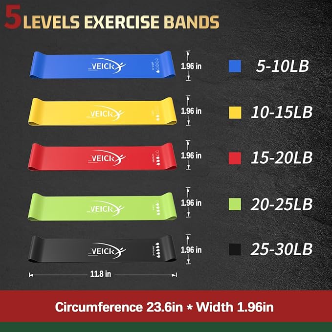 VEICK Resistance Bands, Exercise Bands, Workout Bands, Resistance Bands for Working Out with Handles for Men and Women, Exercising Bands for Fitness Weights Work Out at Home