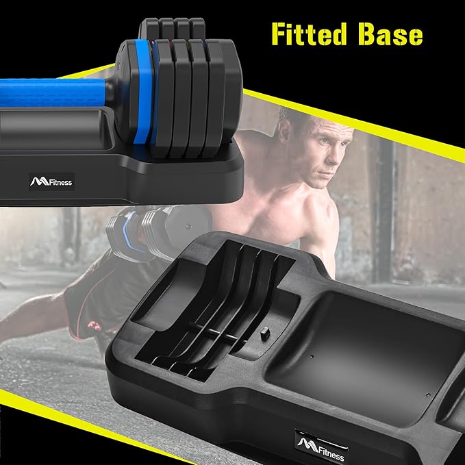 Adjustable Dumbbell Set - 55lb Single Dumbbell with Anti-Slip Handle, Quick Weight Adjustment by Turning Handle with Tray - Perfect for Full Body Workouts