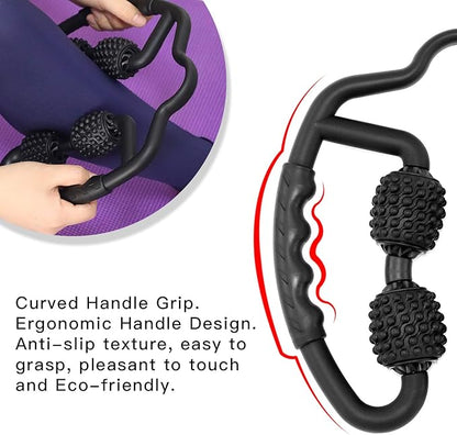 Upgraded Six-Wheel Muscle Roller - Arm & Leg Massager, Forearm & Calf Roller, Tennis Elbow Brace for Men, Carpal Tunnel & Tendonitis Relief, Perfect for Wrist, Hand, Foot, & Thigh