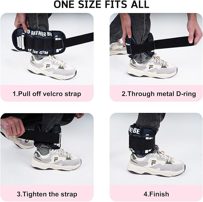 Adjustable Ankle Weights for Women Men 1 Pair 2 4 6 8 10 Pound Weights Set of 2, Adjustable Ankle Weights for Gym, Fitness, Workout, Walking, Jogging,1-5 lb Weights Each Ankle,1 Pair 2-10 lbs