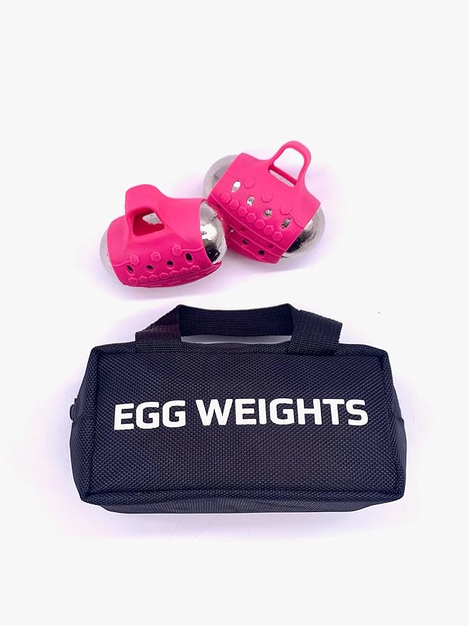 Egg Weights Knockout Max 5.0 lbs Set Bismuth Hand Weights with Anti-Slip Silicone Rubber Finger Loop for Shadowboxing, Kickboxing for Men and Women - 2 Eggs, 2.5 lbs Each + Free E-Book Workout Guide