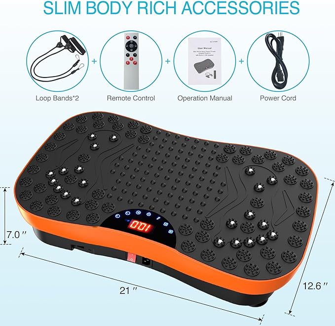 Vibration Plate Exercise Machine Whole Body Workout Vibrate Fitness Platform Lymphatic Drainage Machine for Weight Loss Shaping Toning Wellness Home Gyms Workout for Women Men