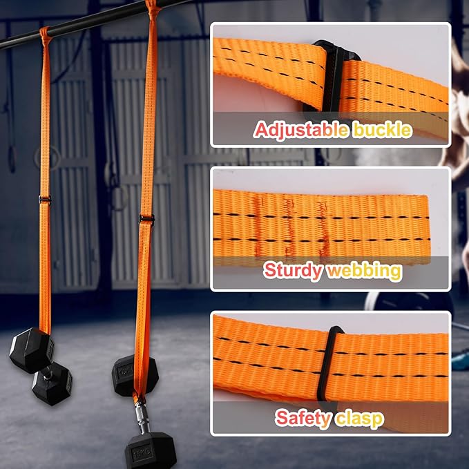 Dumbbell Spotter Straps Barbell Rack Attachment for Chest