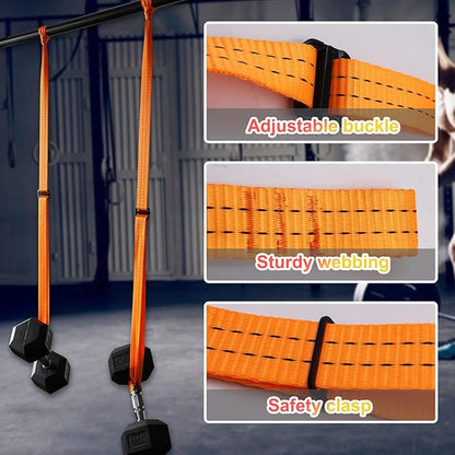 Dumbbell Spotter Straps Barbell Rack Attachment for Chest