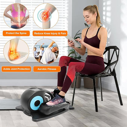 Under Desk Elliptical Machine, Portable Ellipse Leg Exerciser Machine with Remote Control, Elliptical Exercise Machine Supports Auto & Manual Mode, Exerciser for Seniors Adults Teens