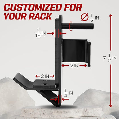 Yes4All Attachments Capacity 1000 LBS for 2x2" Tube, 1" Hole Power Cage including J-Hook, Spotter Arm, Dip Bar for Squat Rack