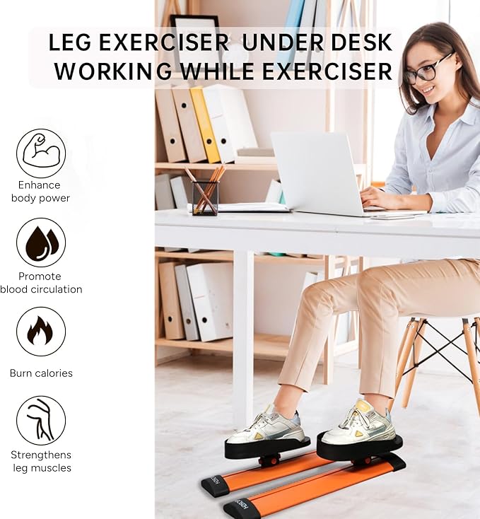 Leg Exerciser While Sitting for Seniors, GABORISH Under Desk Elliptical, Arm & Leg Pedal Exerciser for Home Office with Non-slip Mat, Resistance Workout Equipment Mini Desk Bike for Rehab