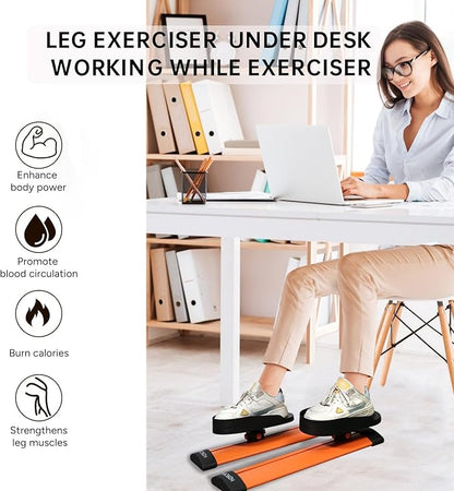 Leg Exerciser While Sitting for Seniors, GABORISH Under Desk Elliptical, Arm & Leg Pedal Exerciser for Home Office with Non-slip Mat, Resistance Workout Equipment Mini Desk Bike for Rehab