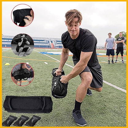 Taeku Fitness Sandbag, Heavy Duty Workout Sand Bag with Handles Weighted Slam Bag with 3 Unfilled Bags for Strength Powerlifting Exercise