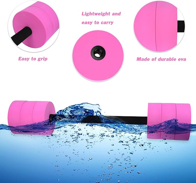 Aquatic Exercise Dumbbells Water Dumbbell Pool Resistance Aquatic Fitness Barbells with 4 High-Density EVA Foam Pool Weights Dumbbells, for Water Aerobics Weight Loss