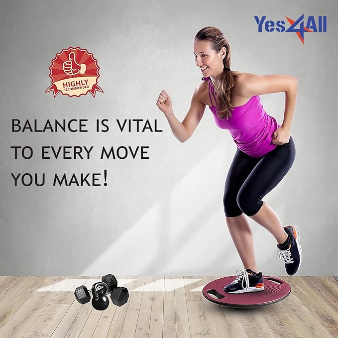 Yes4All Upgraded Wobble Balance Board, 16.34" TPE Non-slip, Stability Board for Home Gym, Standing Desk & Physical Therapy