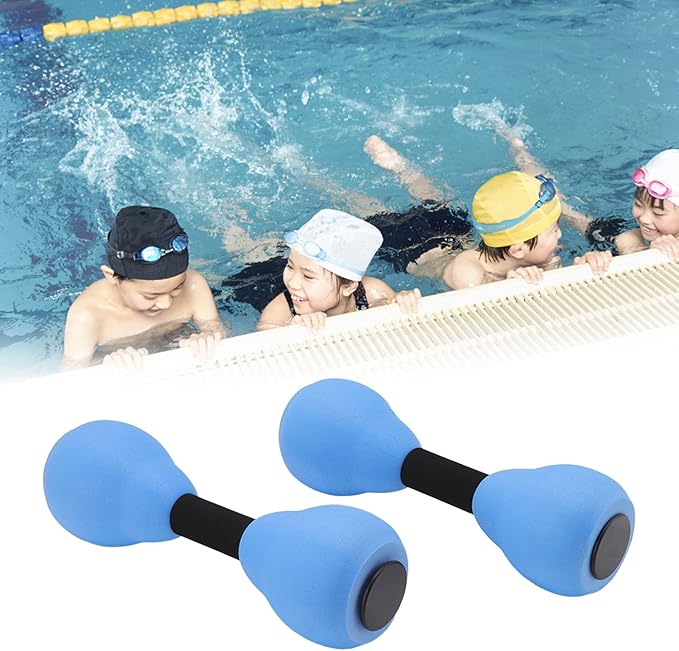 CHICIRIS Aquatic Dumbbells, 2 Pieces EVA Foam Water Dumbbells for Water Aerobics Lightweight Pool Exercise Equipment for Women Men Aqua Fitness Weight Loss (Blue)