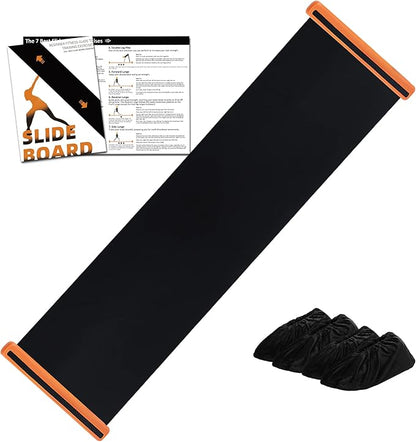 Slide Board For Working Out For Beginners And Pros, 4.6’/6’ Exercise Slide Board With 2 Sets of Shoes Booties