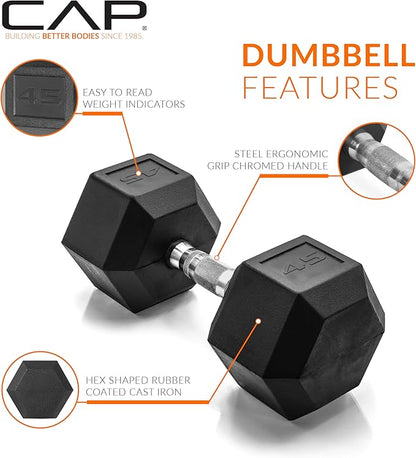 CAP Barbell Coated Dumbbell Weight Pairs | Multiple Options