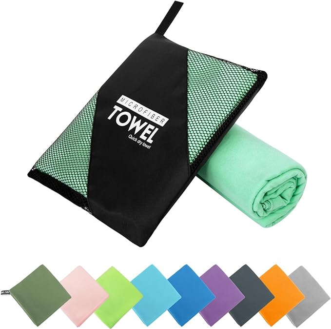 Microfiber Travel Towel, Soft Lightweight Quick Dry Towel, Super Absorbent Compact Travel & Sports & Beach Towels for Camping, Backpack, Gym, Swimming, Yoga, Hiking (XXL:40"×72" -MintColor)