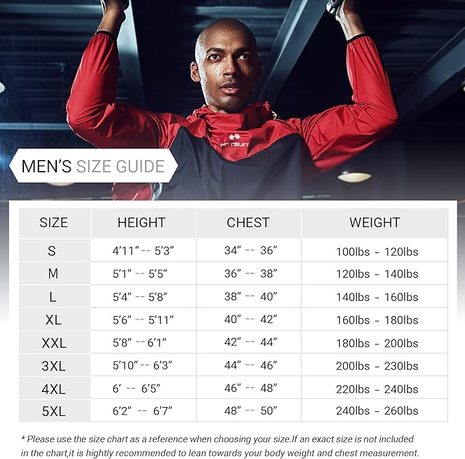 HOTSUIT Sauna Suit for Men Sweat Sauna Jacket Pant Gym Workout Sweat Suits