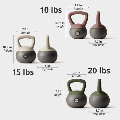 Soft Kettlebells with Cushioned Impact-Resistant Base and Anti-Slip, Wide-Grip Handle for Home Workouts, Weightlifting, and Personal Training