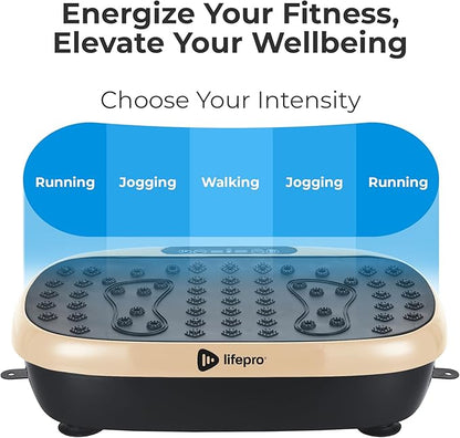 Lifepro Compact Vibration Plate Exercise Machine, Mini Full Body Vibration Platform Exercise Machine for Lymphatic Drainage with Acupressure Nodes, Burn Calories, Helps Alleviate Back & Joint Pain