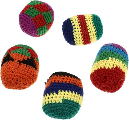 Outdoor Bean Bags 5 Pieces Funny Hacky Ball Sacks Assoerted Colors Woven Kickball Soft Knitted Kick Balls for Beginners Outdoor Playset