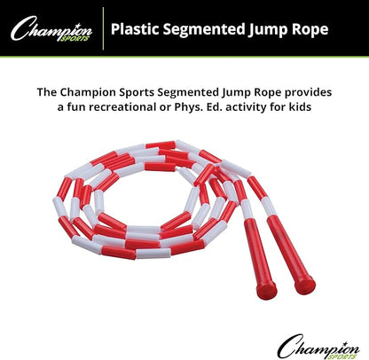 Champion Sports Classic Plastic Segmented Beaded Jump Ropes - Phys. Ed, Gym, Fitness and Recreational Use, In a Variety of Lengths for Kids to Adults