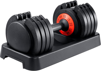 AOTOB 25/55 lbs (Pair) Adjustable Dumbbell Set, Dumbbells Adjustable Weight with Anti-Slip Fast Adjust Turning Handle, Dumbbell Sets Adjustable for Men and Women, Dumbbells Pair for Home Gym Exercise