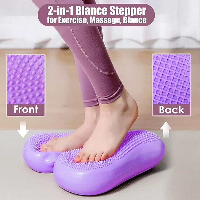 Inflatable Steppers for Exercise at Home, Mini Air Stepper, Stair Stepper for Girls Workout, Foot Massage Balance Board for Yoga Training, 220LB Capacity