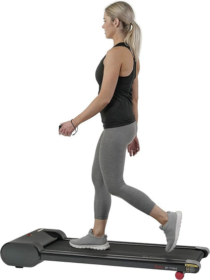 Sunny Health & Fitness Slim Under Desk Walking Compact Treadpad Treadmill with Remote Control, LCD Display, Optional SunnyFit App Enhanced Bluetooth Connectivity