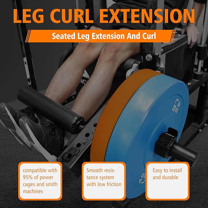 Seated Leg Strength Extension and Curl Athletic Practice Machine,Adjustable Leg Fitness Equipment Attachment, Fitness Squat Rack Accessories