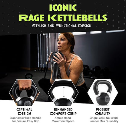 Kettlebells, Single-cast Iron, No-welded Joints, Wide Handle, Strength Training Kettlebells, Cast Iron Kettlebell Set, Powder Coated Kettlebell Weights For Maximum Durability, Men & Women