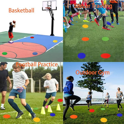 9" Poly Vinyl Spot Markers, Non Slip Rubber Agility Markers Flat Field Cones Floor Dots,for Exercise Drills, Sports, Games, Speed Agility Training-18PCS